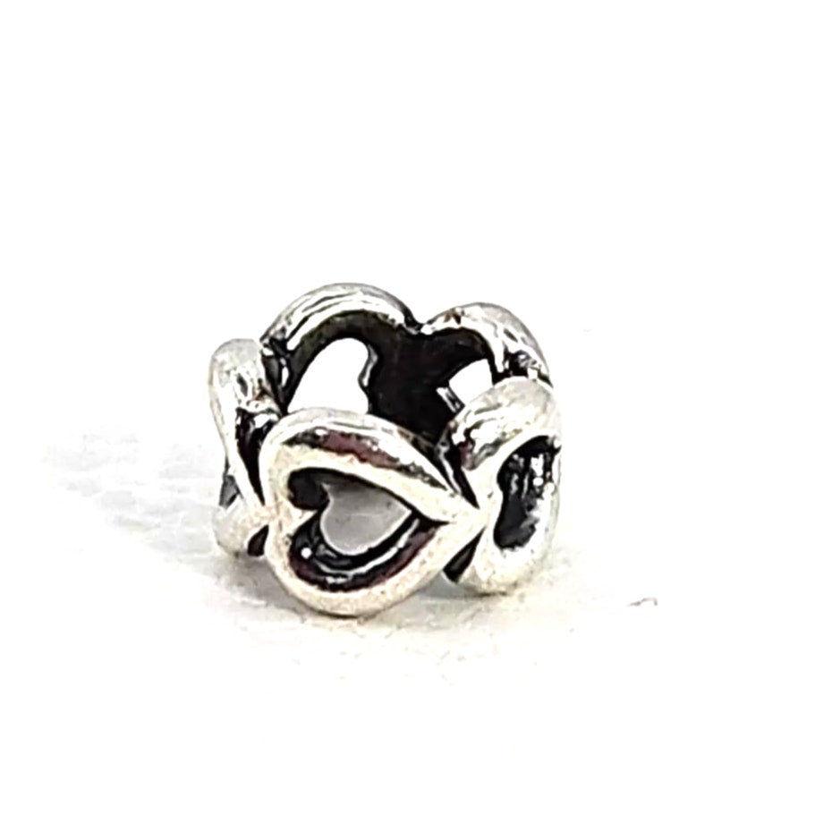 PANDORA Retired Sterling Silver Open Heart Spacer - 790454