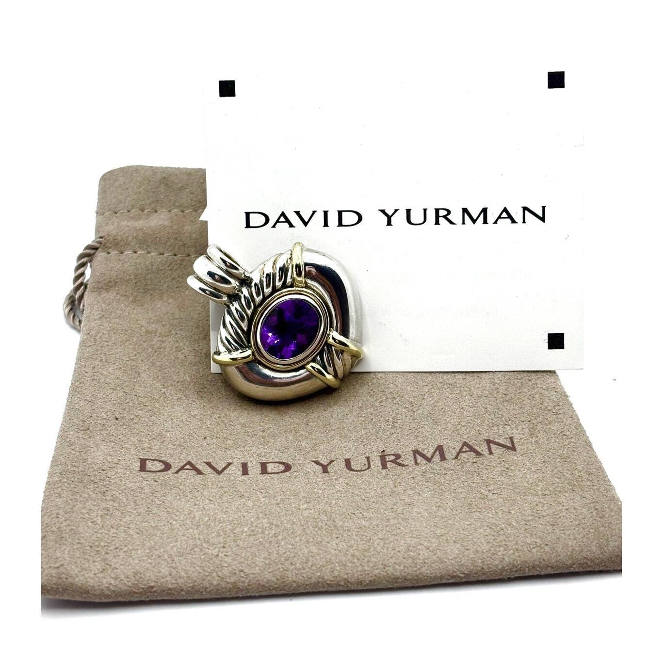 DAVID YURMAN 14K Gold & 925 Silver Renaissance Amethyst Enhancer Clip-On Pendant