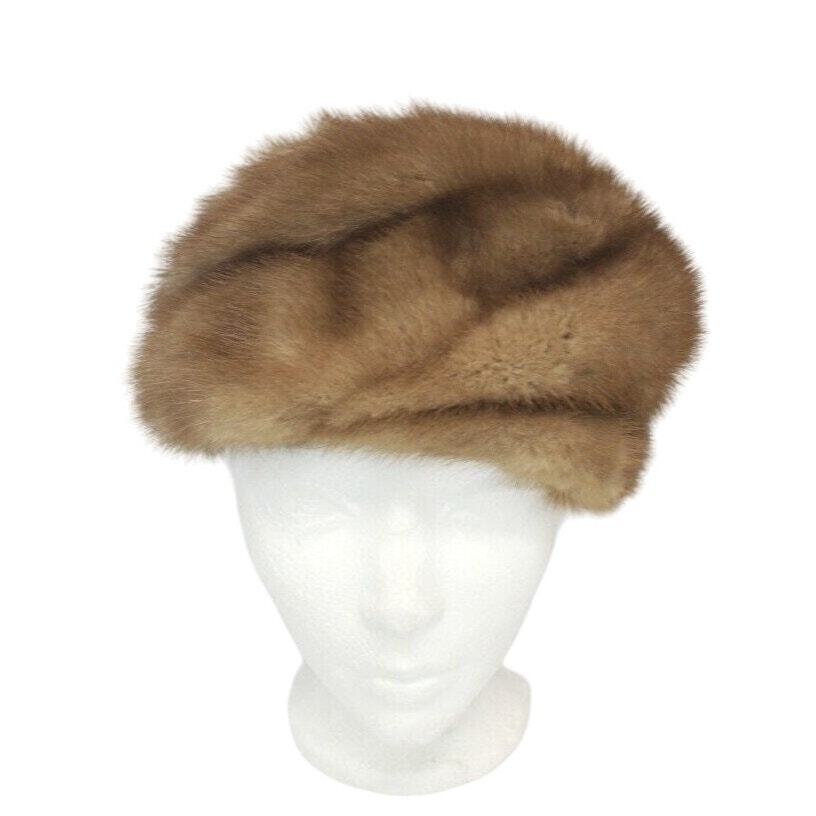 DAVIDSON Vintage Honey Brown Mink Fur Stole & Hat