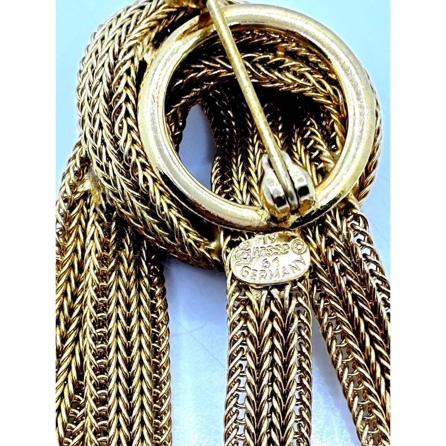 CHRISTIAN DIOR Grosse 1958 Vintage Rosette Knot Rope Tie Brooch