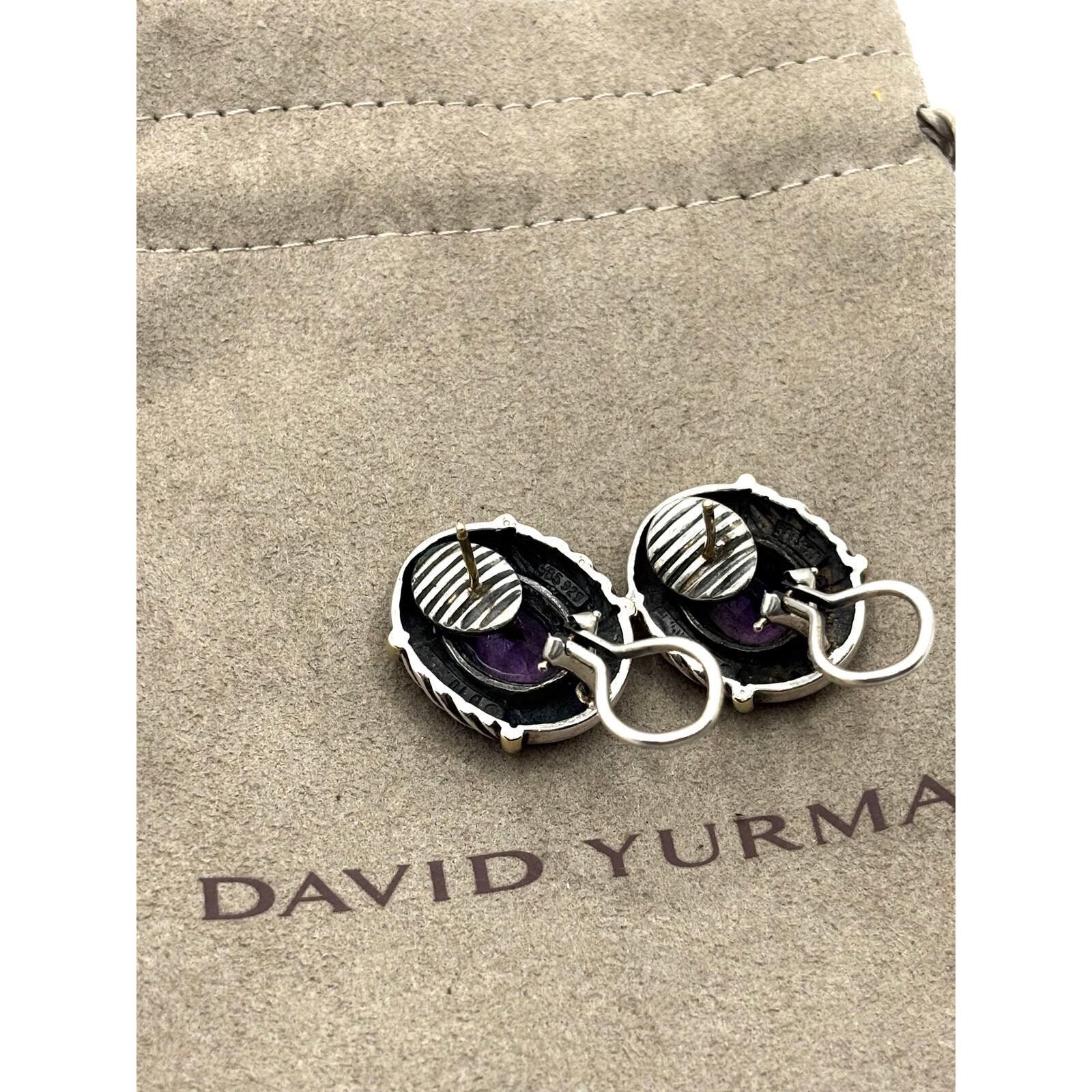 DAVID YURMAN 14K Gold & 925 Silver Oval Albion Amethyst Earrings