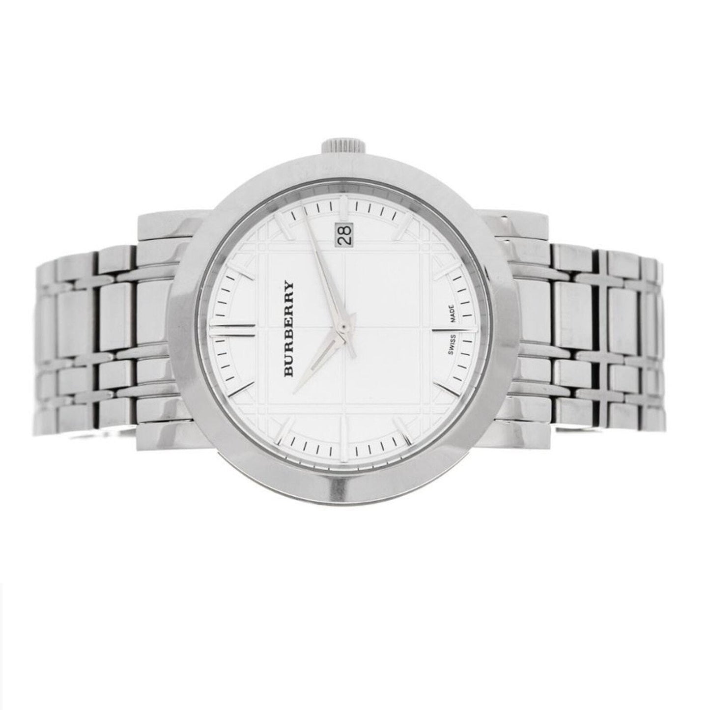 BURBERRY Unisex Heritage 38mm Silver Stainless Steel Swiss Watch