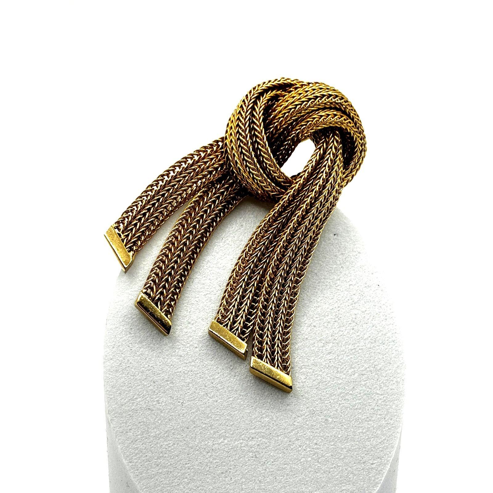 CHRISTIAN DIOR Grosse 1958 Vintage Rosette Knot Rope Tie Brooch