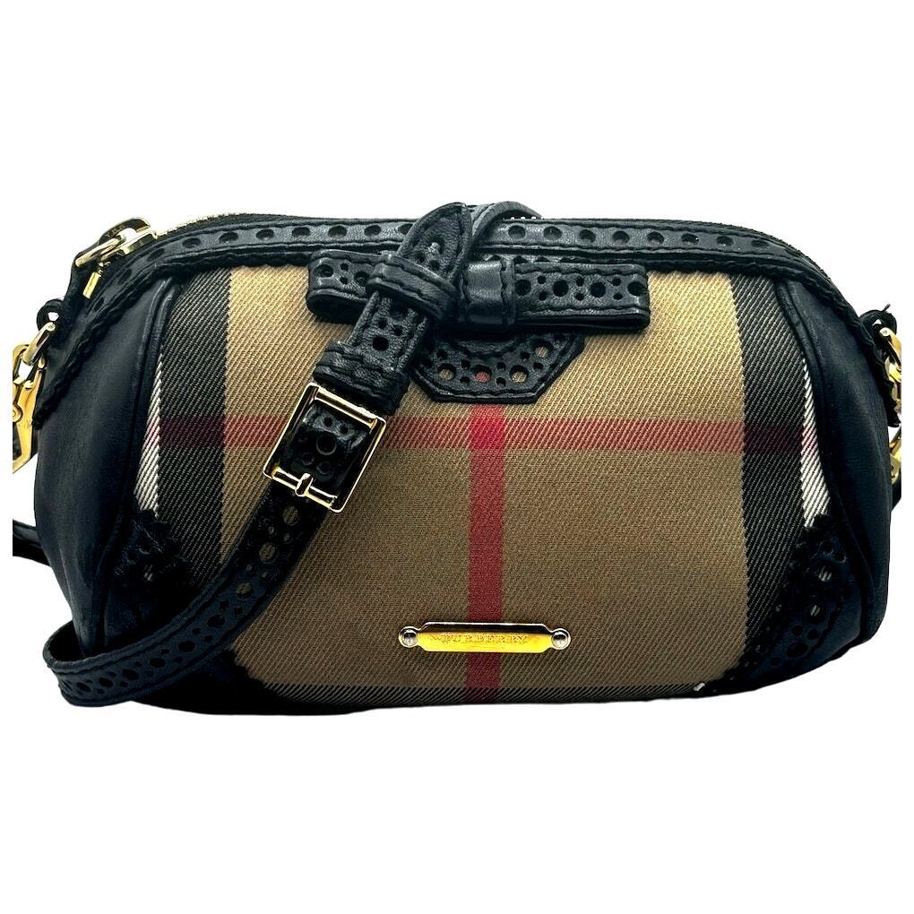 BURBERRY Women's House Check Perforated Leather Crossbody Bag