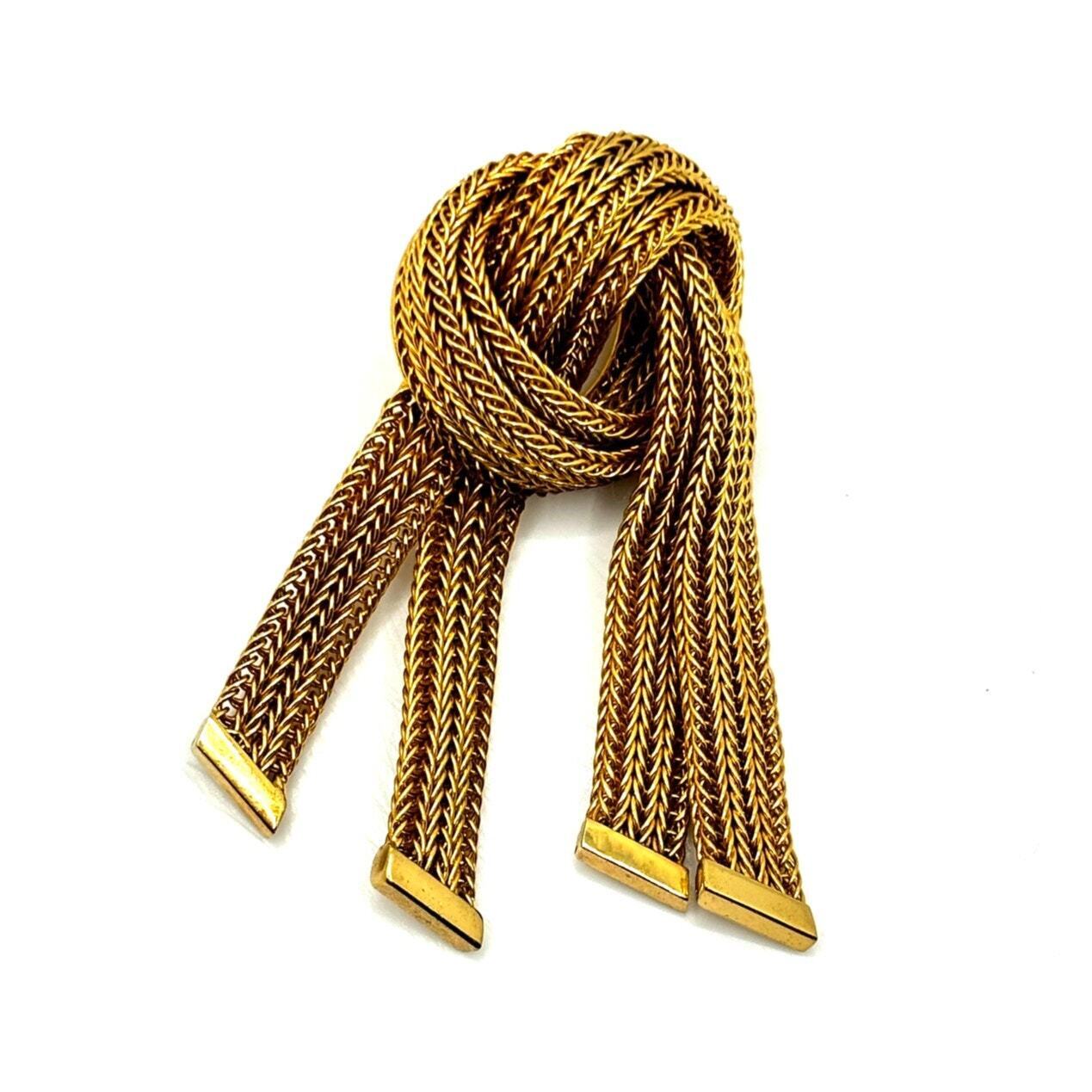 CHRISTIAN DIOR Grosse 1958 Vintage Rosette Knot Rope Tie Brooch