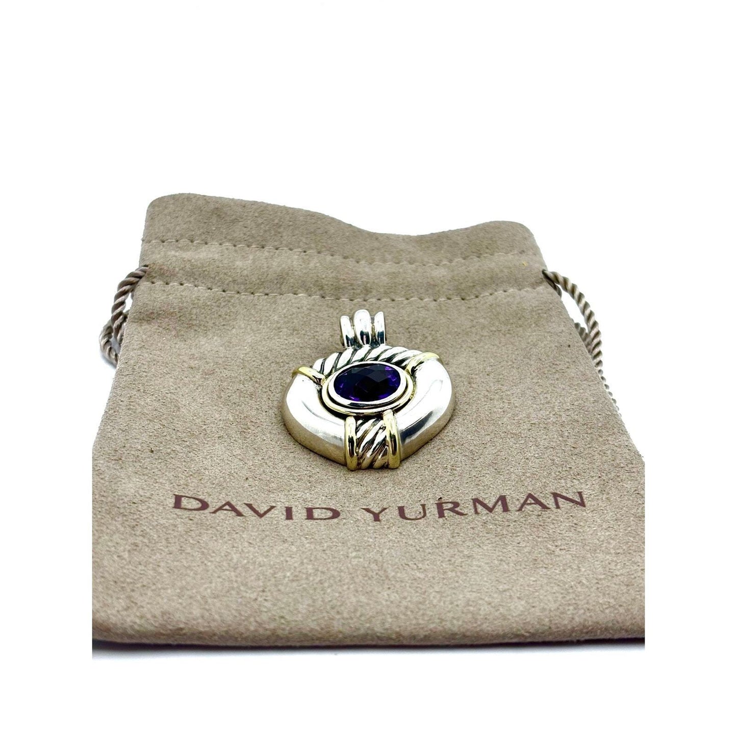 DAVID YURMAN 14K Gold & 925 Silver Renaissance Amethyst Enhancer Clip-On Pendant