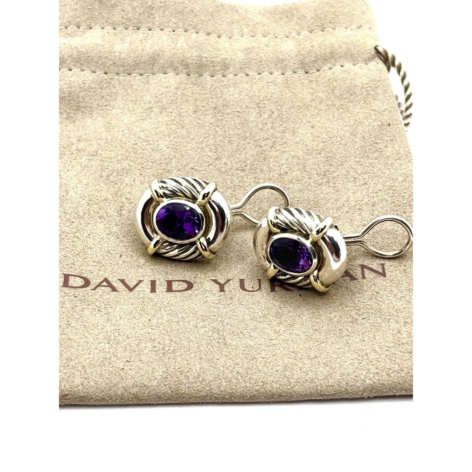 DAVID YURMAN 14K Gold & 925 Silver Oval Albion Amethyst Earrings