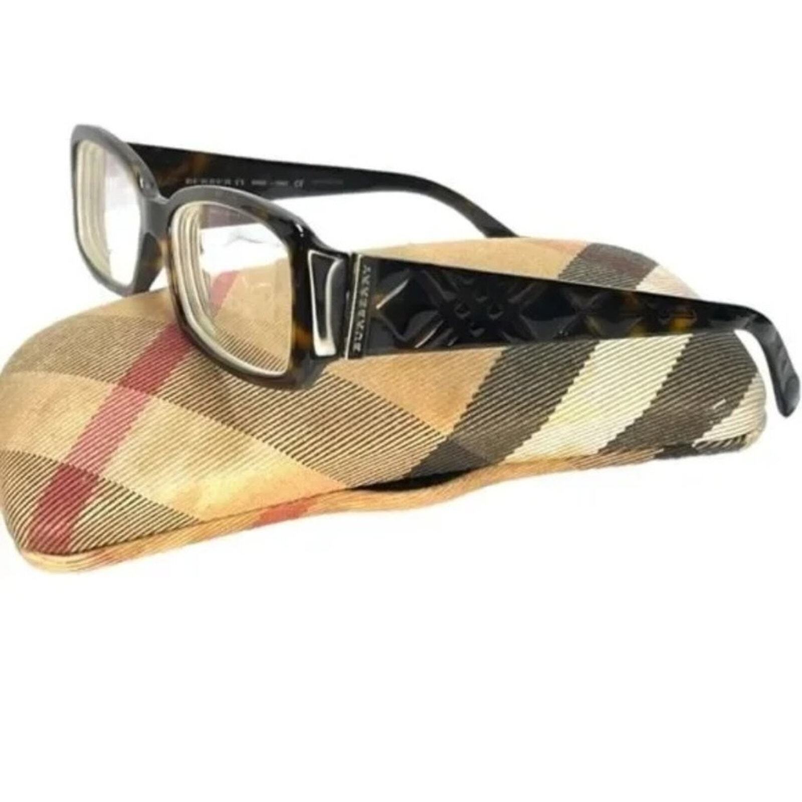 BURBERRY Unisex Brown Check Embossed Eyeglasses Frames