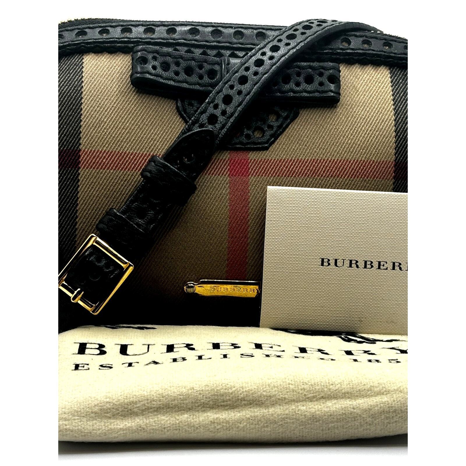 BURBERRY Women's House Check Perforated Leather Crossbody Bag