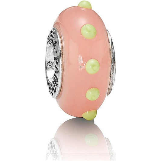 PANDORA Murano Glass Seeing Spots Pink & Lime Green Bead Charm - 790625