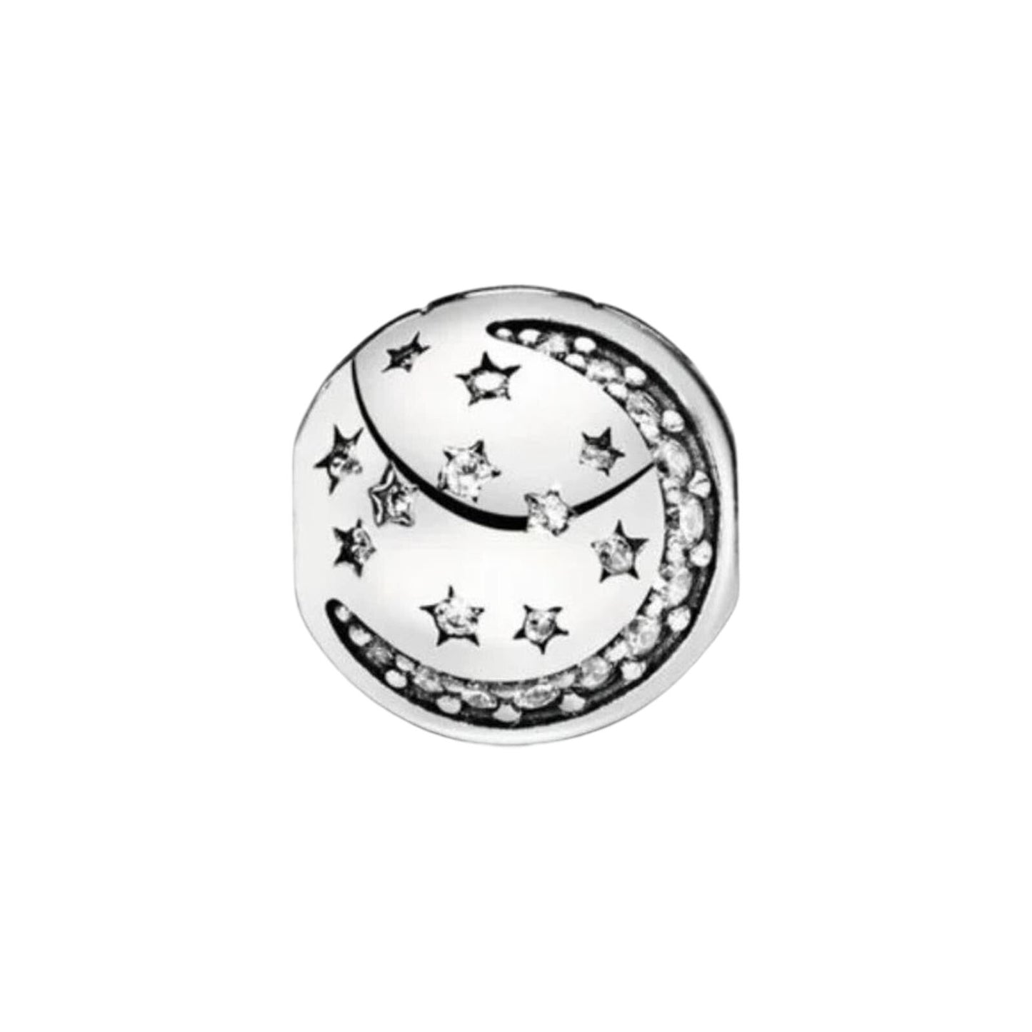 PANDORA Sparkling Moon & Star Clip Charm With CZ Retired - 791386CZ