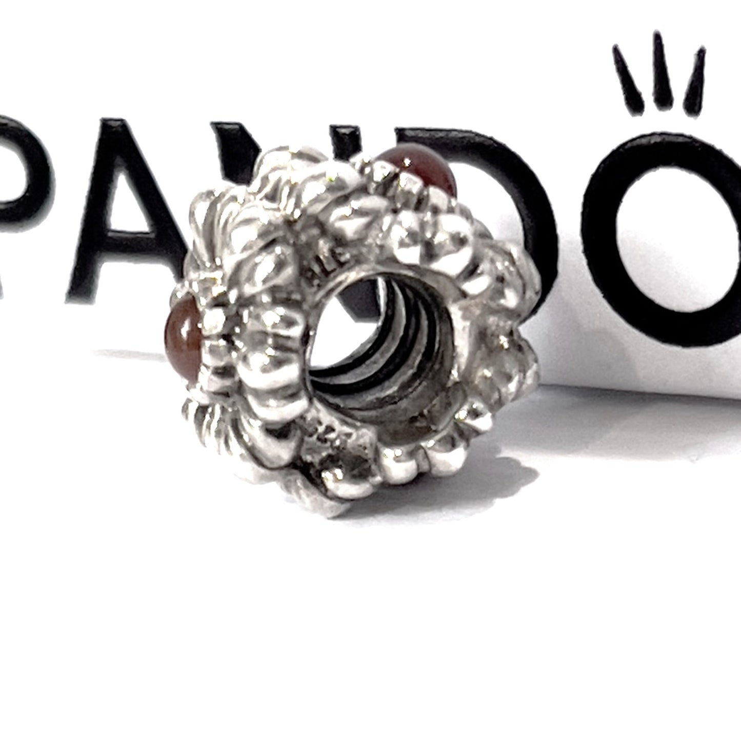 PANDORA Retired Sterling Silver January Garnet Blooms Birthday - 790580GR