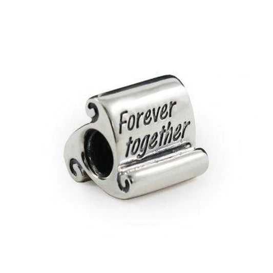 PANDORA Retired Sterling Silver Forever Together Scroll Bead - 790513