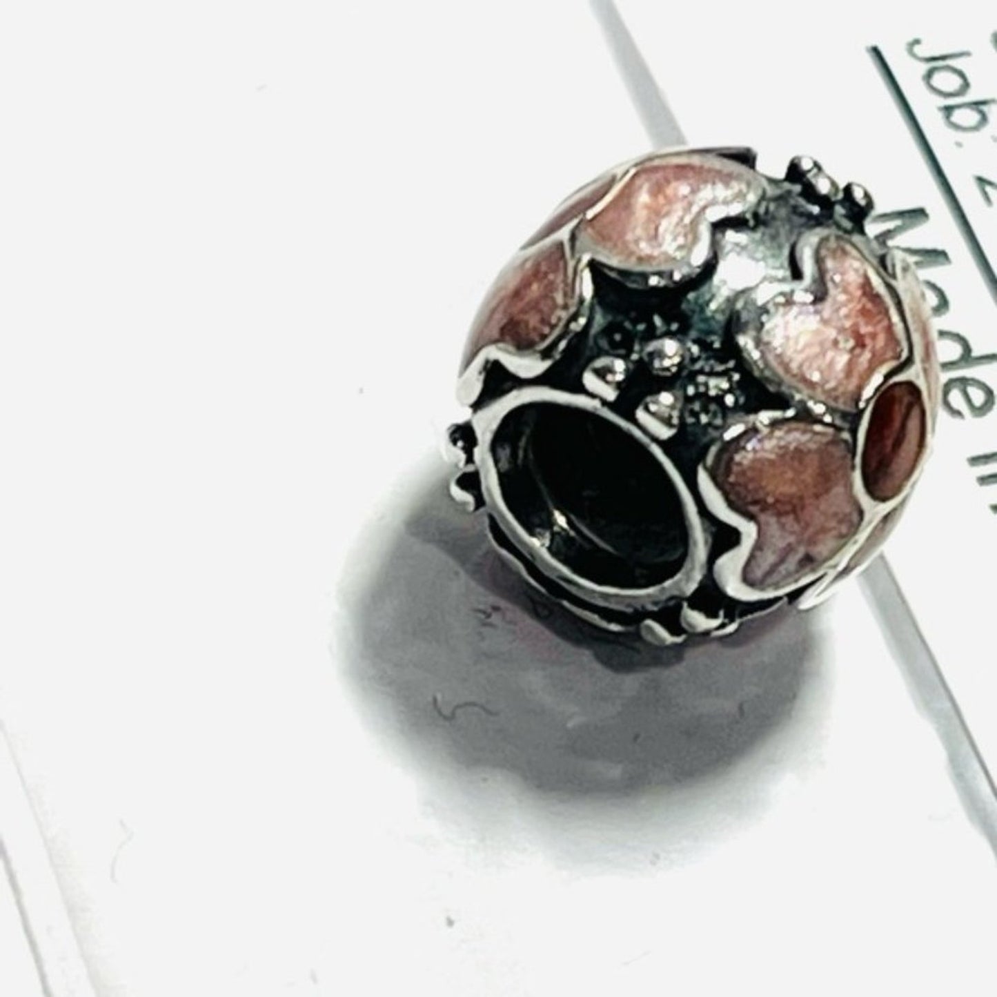 PANDORA Sterling Silver Daisy Flower with Red and Pink Enamel Bead - 790433ER