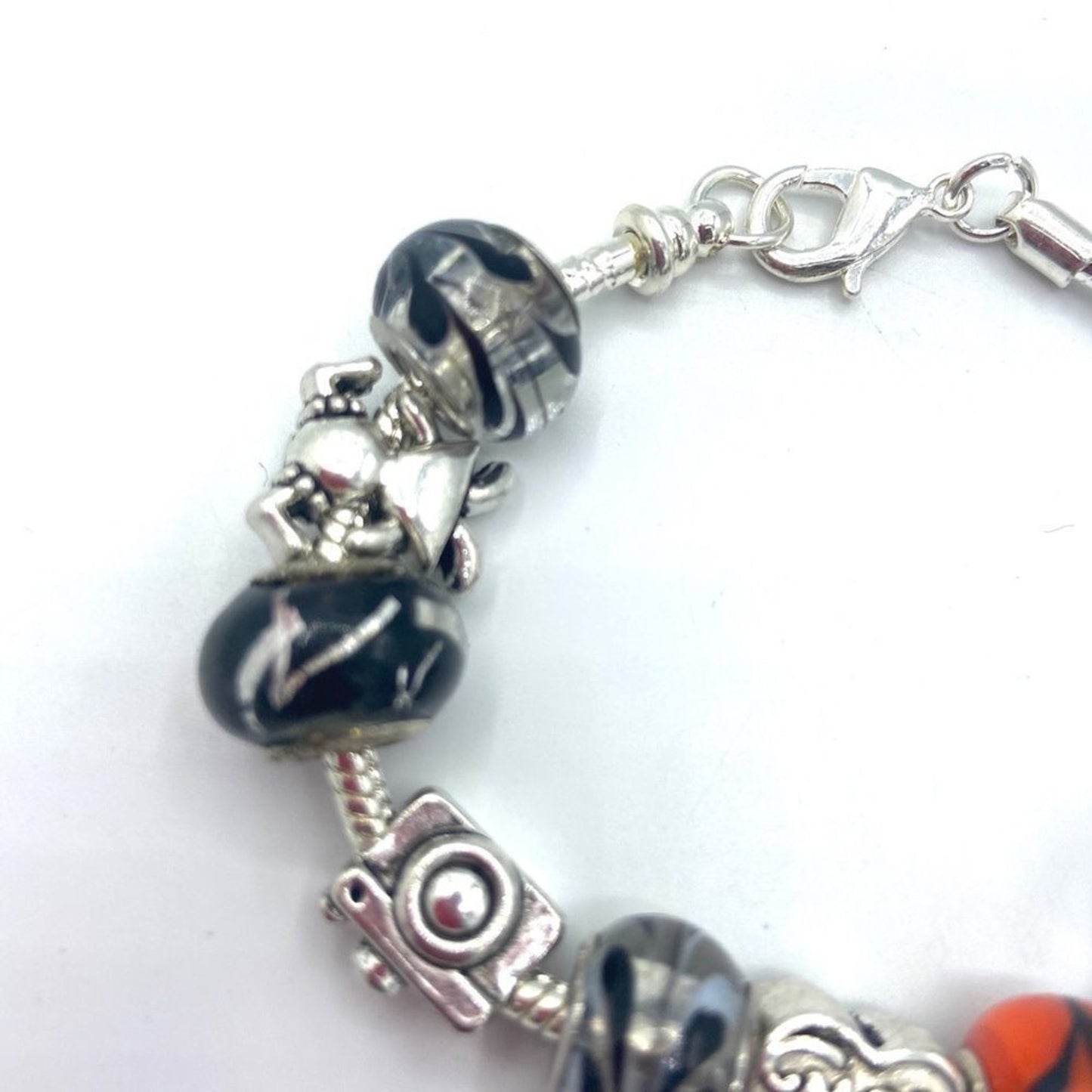 MOM Themed Sterling Silver European Bead Charm Bracelet