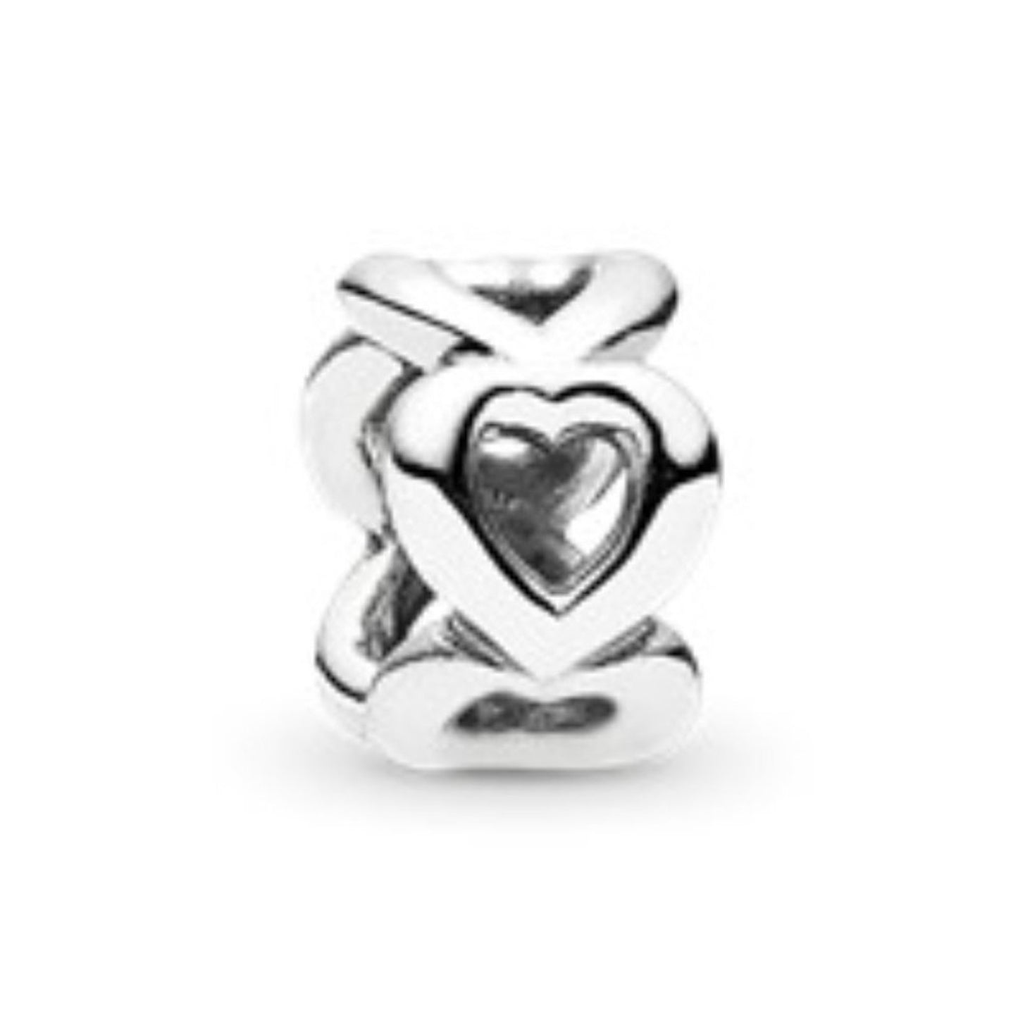 PANDORA Retired Sterling Silver Open Heart Spacer - 790454